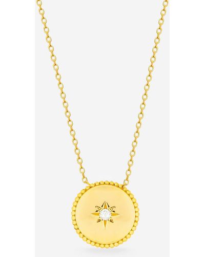 MUCHV Gold North Star Coin Necklace - Metallic