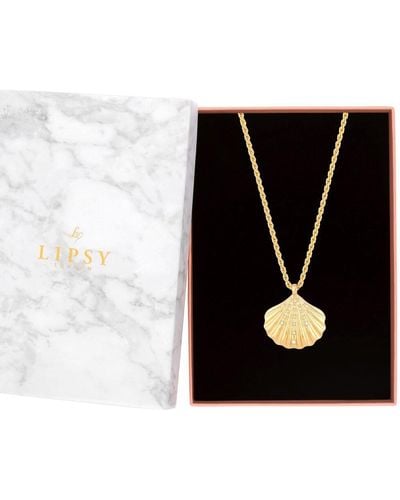 Lipsy Gold Oversized Shell Necklace - Gift Boxed - Black