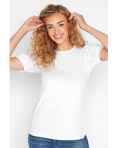Long Tall Sally Tall Broderie Anglaise Top - White