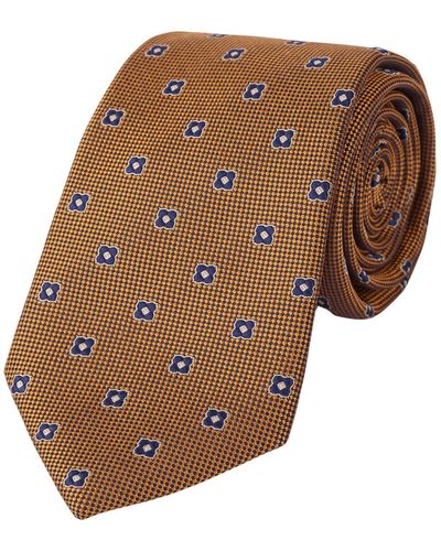 Jeff Banks Foulard Design Tie - Brown