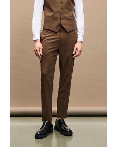 Burton Skinny Fit Brown Suit Trousers