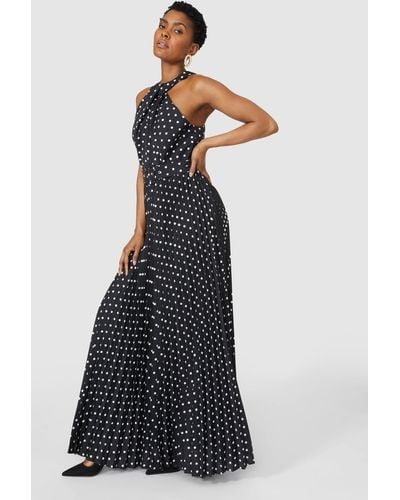 PRINCIPLES Occasion Printed Twist Neck Pleated Skirt Maxi Dress - Blue