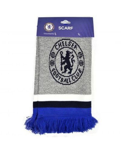 Chelsea Fc Jacquard Marl Knitted Scarf - Blue