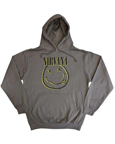 Nirvana Inverse Smiley Pullover Hoodie - Grey