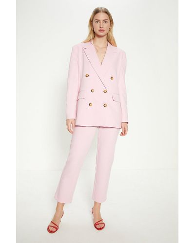Oasis Rachel Stevens Petite Stretch Crepe Tapered Trousers - Pink