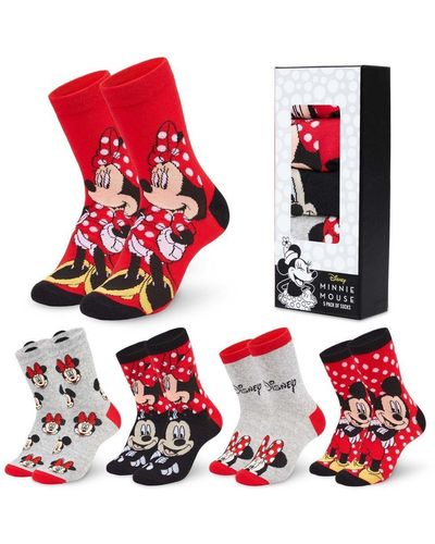 Disney Minnie Mouse 5 Pack Socks - Red