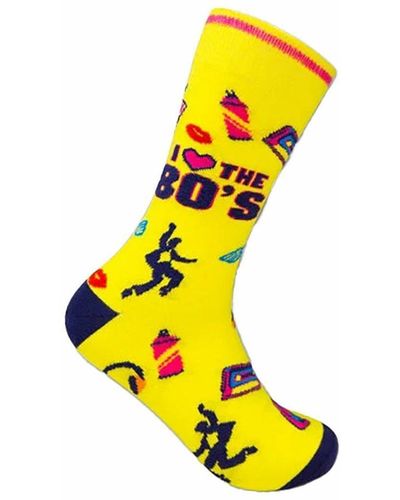 Urban Eccentric 80s Novelty Funny Colourful Ultra Soft Cotton Socks - Yellow