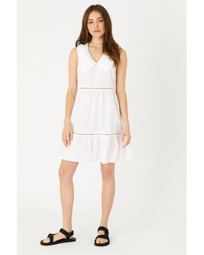 Accessorize Collared Mini Dress - White