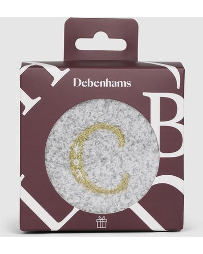 DEBENHAMS Monogram Sock - C - Grey