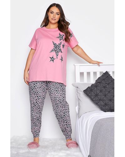 Yours Printed Pyjama Set - Pink