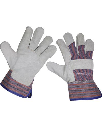 Loops Pair General Purpose Riggers Gloves - Strong Stitching - Trades Hand Protection - Grey
