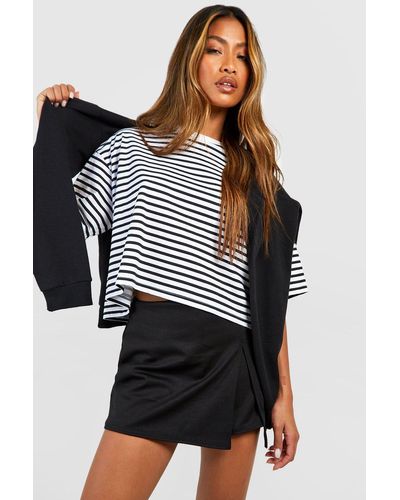 Boohoo Tailored Split Skort - Black