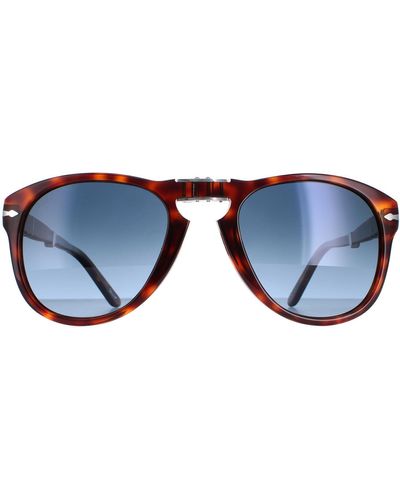 Persol Aviator Brown Havana Blue Gradient Polarized Sunglasses