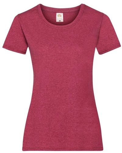 Fruit Of The Loom Lady-fit Valueweight Short Sleeve T-shirt - Pink