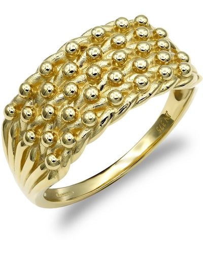 Jewelco London Gold-plated Silver 5 Row King George Iii Keeper Guard Ring 10mm - Arn130 - Metallic