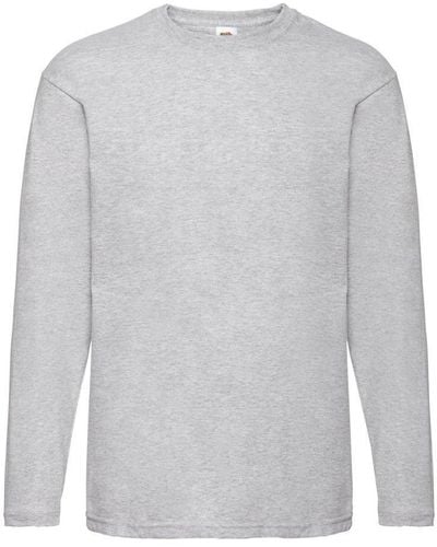 Fruit Of The Loom Valueweight Heather Long-sleeved T-shirt - White