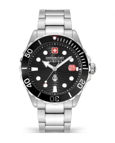 Swiss Military Hanowa Offshore Diver Ii Stainless Steel Sports Quartz Watch - Smwgh2200301 - Black