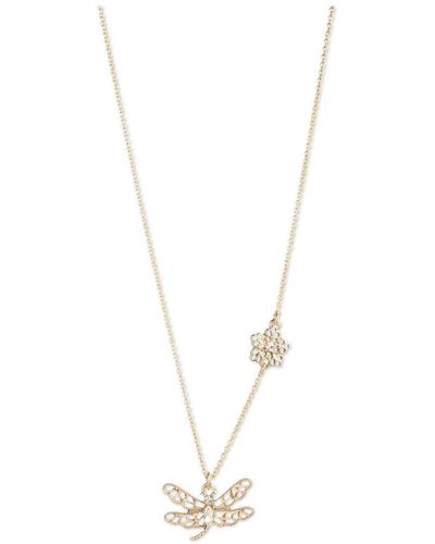Marchesa Nk 16in Dragonfly Pendant-gold/crystal Fashion Necklace - 16n00115 - White
