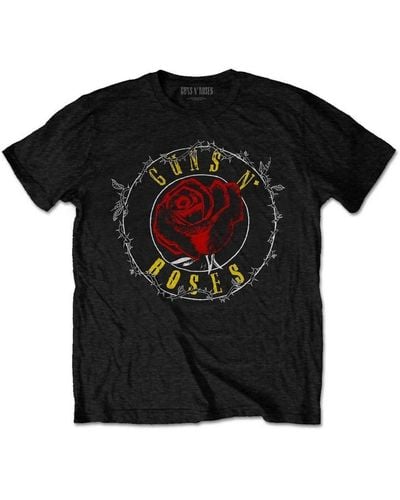 Guns N Roses Paradise City Rose Circle T-shirt - Black
