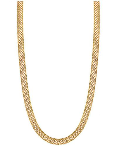 Simply Silver Sterling Silver 925 Gold Open Cage Texture Necklace - White