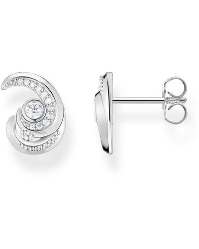 THOMAS SABO Jewellery Ocean Vibes Silver Wave Sterling Silver Earrings - H2226-051-14 - Metallic