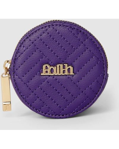 Faith Quilted Round Coin Purse - Purple