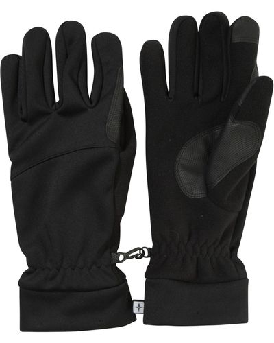 Mountain Warehouse Softshell Touchscreen Glove Fleece Water Resistant Gloves - Black