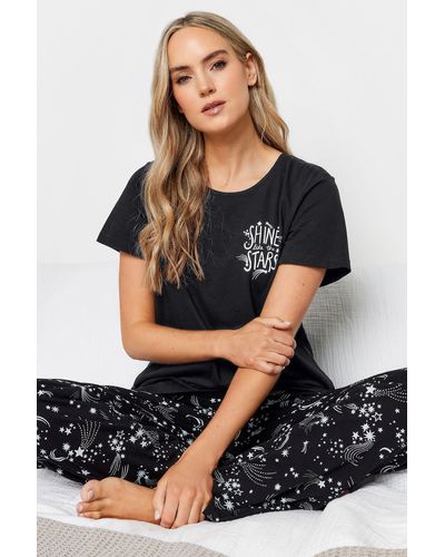 Long Tall Sally Tall Star Print Pyjama Set - Black