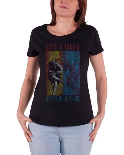 Guns N Roses Use Your Illusion Skinny Fit T Shirt - Black