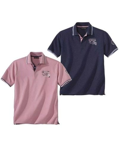 Atlas For Men Polo Shirt Pack Of 2 - Blue