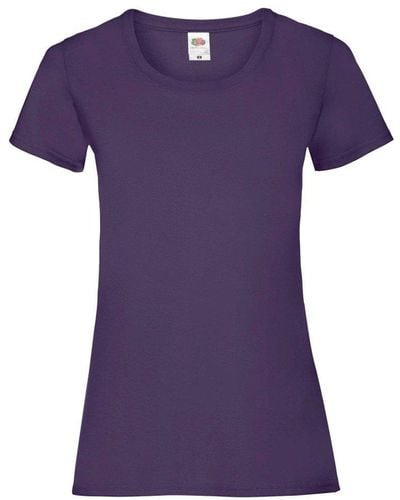 Fruit Of The Loom Lady-fit Valueweight Short Sleeve T-shirt Set Of 5 - Purple