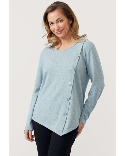 Viz A Viz Glazier Asymmetric Placket Tunic - Blue