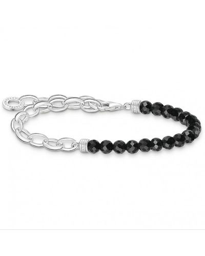 THOMAS SABO Jewellery Charm Club Charm Holder Sterling Silver Bracelet - A2098-130-11-l19 - Black