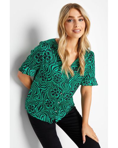 M&CO. Frill Sleeve Blouse - Green