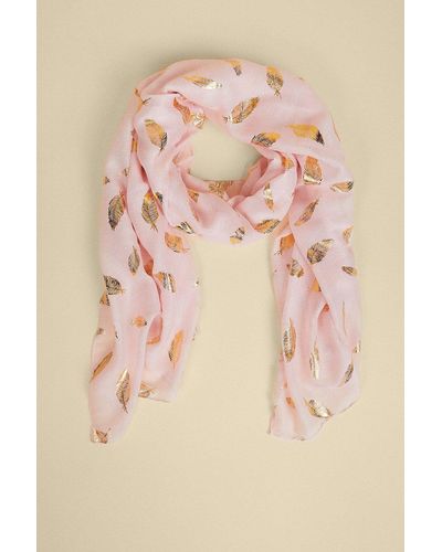 Oasis Foil Feather Lightweight Scarf - Natural