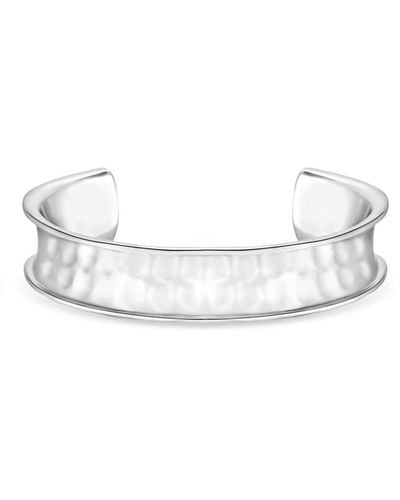 Mood Silver Molten Cuff Bracelet - White