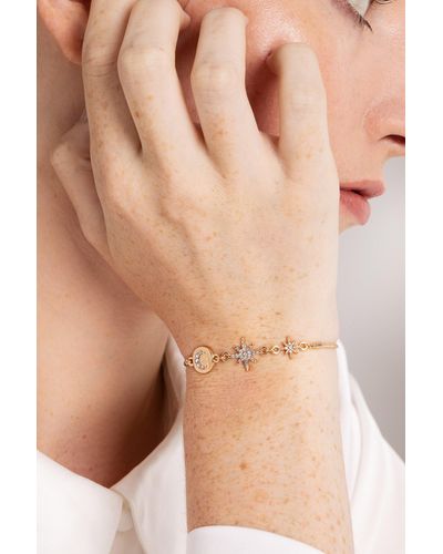 Caramel Jewellery London Gold Sparkly Stella Friendship Bracelet - White