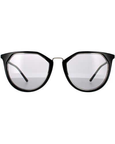 Calvin Klein Round Black Grey Sunglasses - Brown