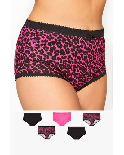 Yours 5 Pack Assorted Briefs - Pink