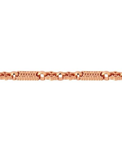 Jewelco London 9ct Rose Gold Rolling Stars & Bars 10mm Chain Link Necklace - Jbb361 - Brown