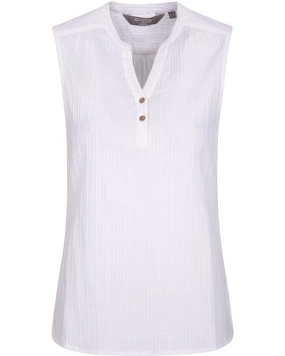Mountain Warehouse Petra Sleeveless Shirt 100% Cotton - White