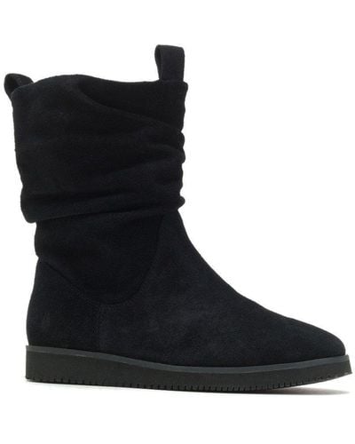 Hush Puppies 'chow Chow' Suede Ruched Boot - Black