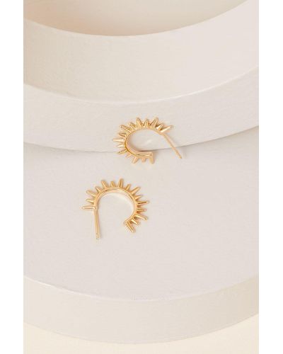 Accessorize Gold-plated Sun Spike Hoop Earrings - Natural