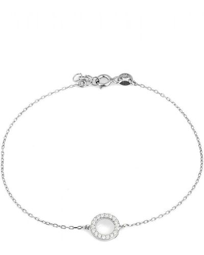 Spero London Circle Bracelet In Sterling Silver - White