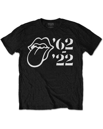 The Rolling Stones Sixty ́62 - ́22 Outline Cotton T-shirt - Black