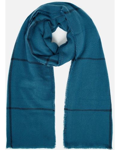 Accessorize 'carter' Check Blanket Scarf - Blue