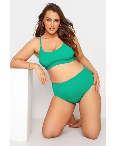 Yours Textured Bikini Top - Green