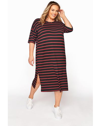 Yours Short Sleeve T-shirt Dress - Red