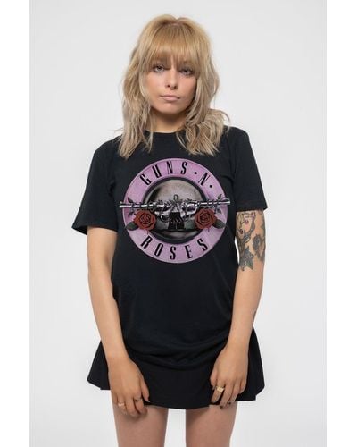 Guns N Roses Classic Logo Boyfriend Fit T Shirt - Black
