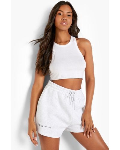 Boohoo Official Studio Text Sweat Short - White